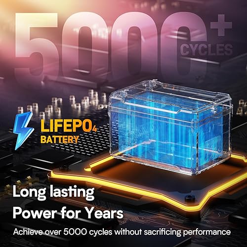 Miniatura 5 de GOLDENMATE Batería de litio LiFePO4 de 12 V 10 Ah, más de 5000 ciclos profundos, batería de fosfato de hierro de litio impermeable IP67, BMS