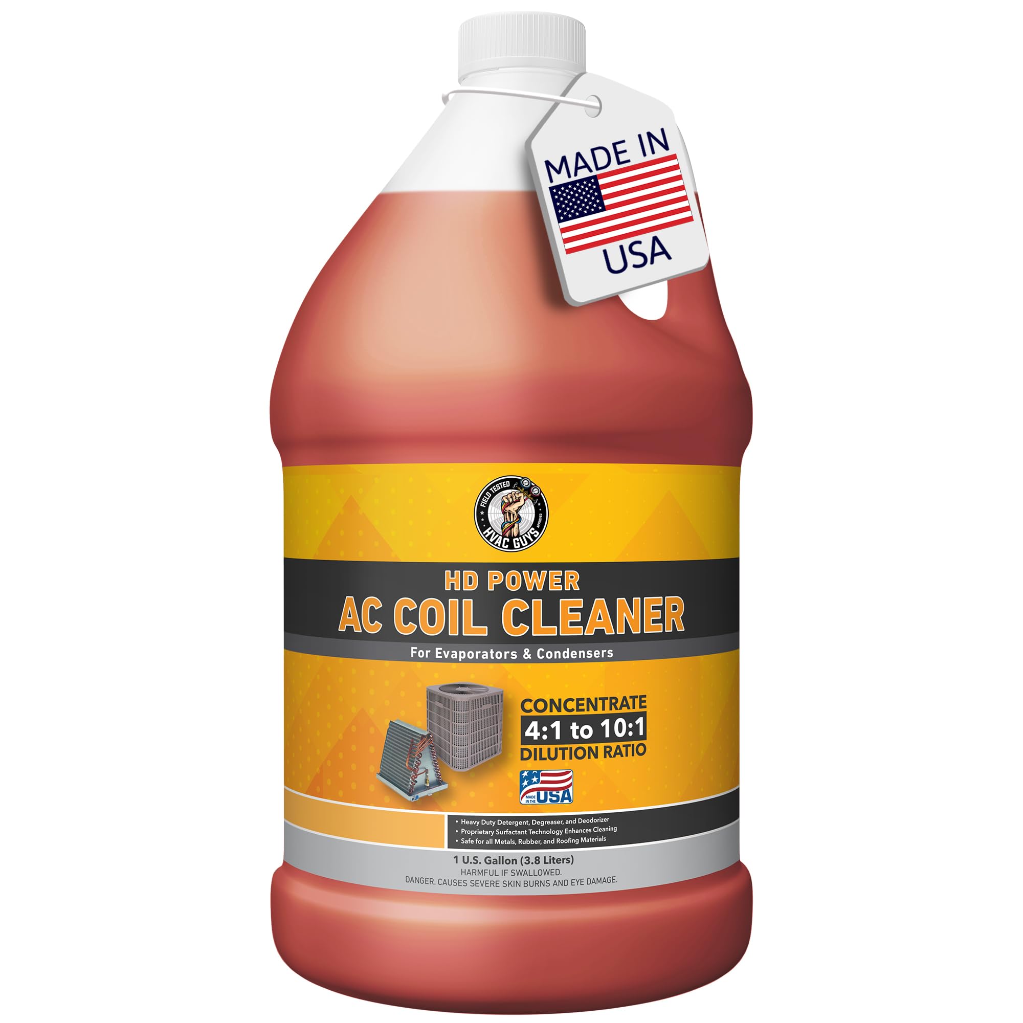 Leak Saver AC Coil Cleaner for All Condensers & Evaporators | No Rinse Evaporator Coil Cleaner | 4:1 to 10:1 Dilution Ratio - 1 Gallon