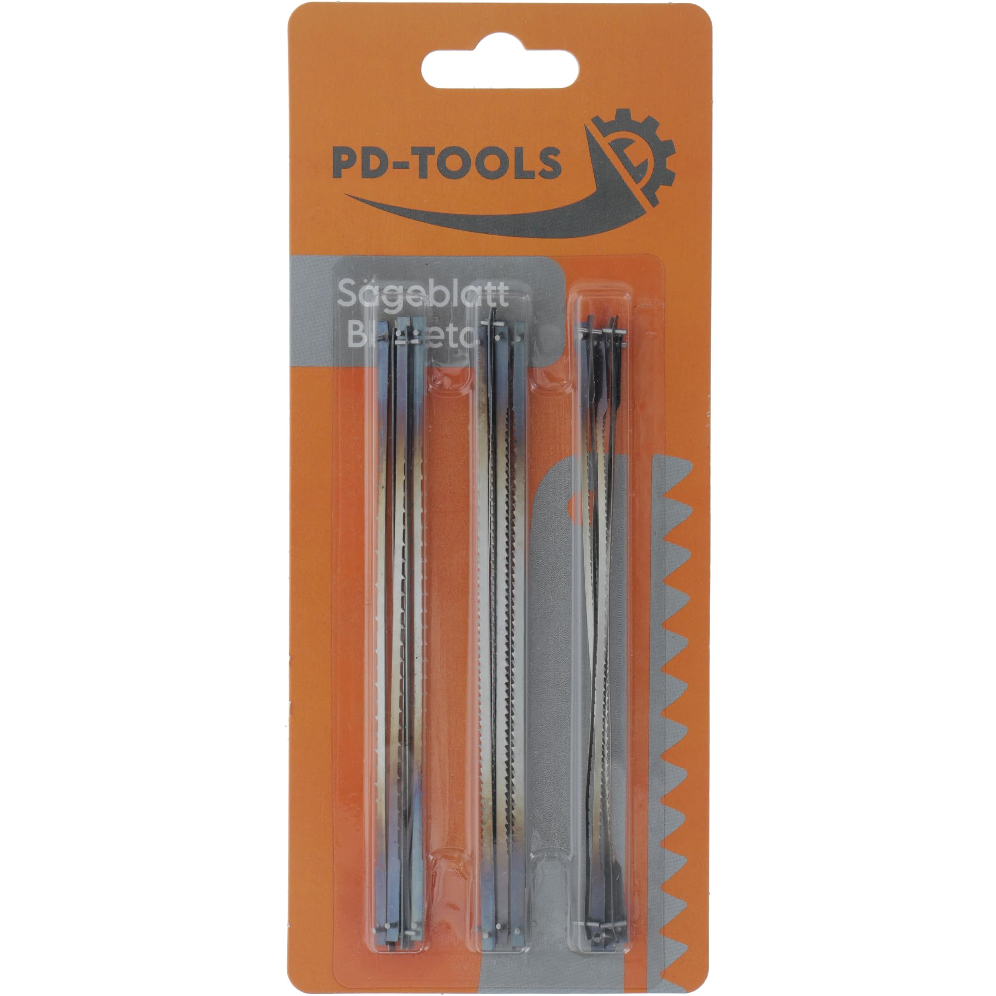PD-TOOLS Scroll Saw Blades 18 Pieces 127 mm with Pin 7 15 18.5 TPI Carbon Tool Steel for Wood Plastic Fine Cut