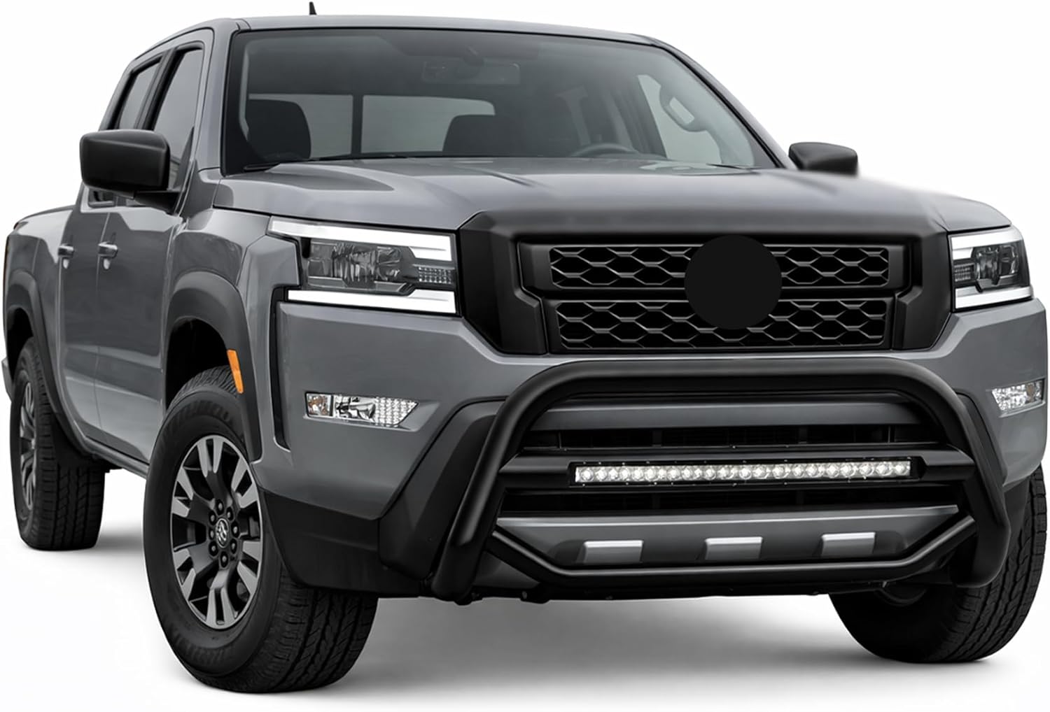 Black Horse MAX Beacon Bull Bar No Skid Plate Black Compatible with 2005-2021 Nissan Frontier|2005-2007 Nissan Pathfinder|2005-2015 Nissan Xterra-MAB-NIFRB