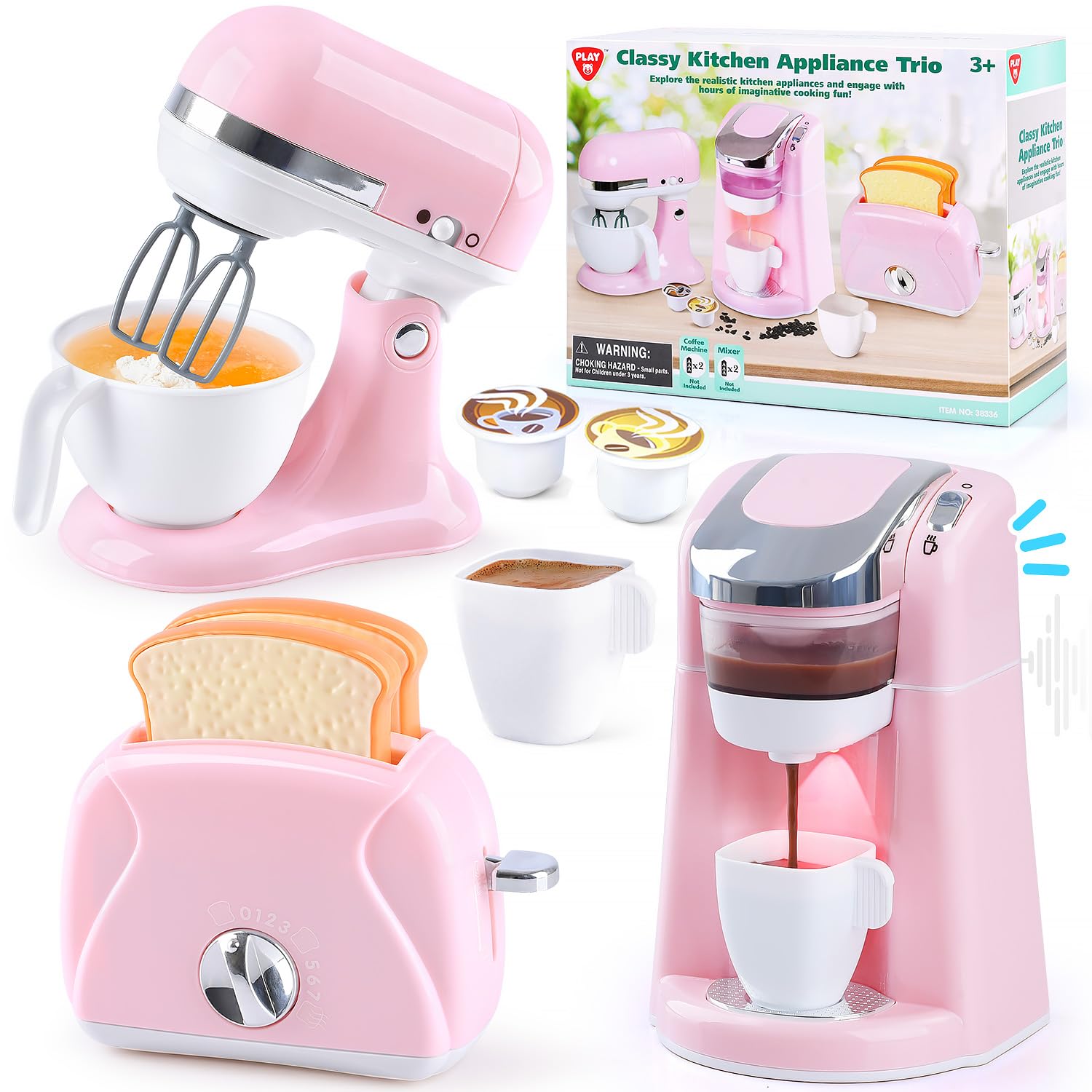 Kramow Kinderküche Spielset Mit Kaffeemaschine & Toaster - Rollenspielzeug Für Kinder Ab 3 Jahren