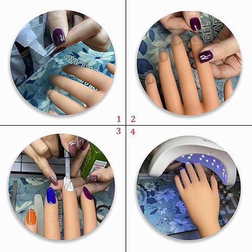 Miniatura 6 de Mano de práctica de uñas acrílicas, manos de maniquí para práctica de uñas, mano de entrenamiento de uñas postizas para uñas acrílicas, mano de