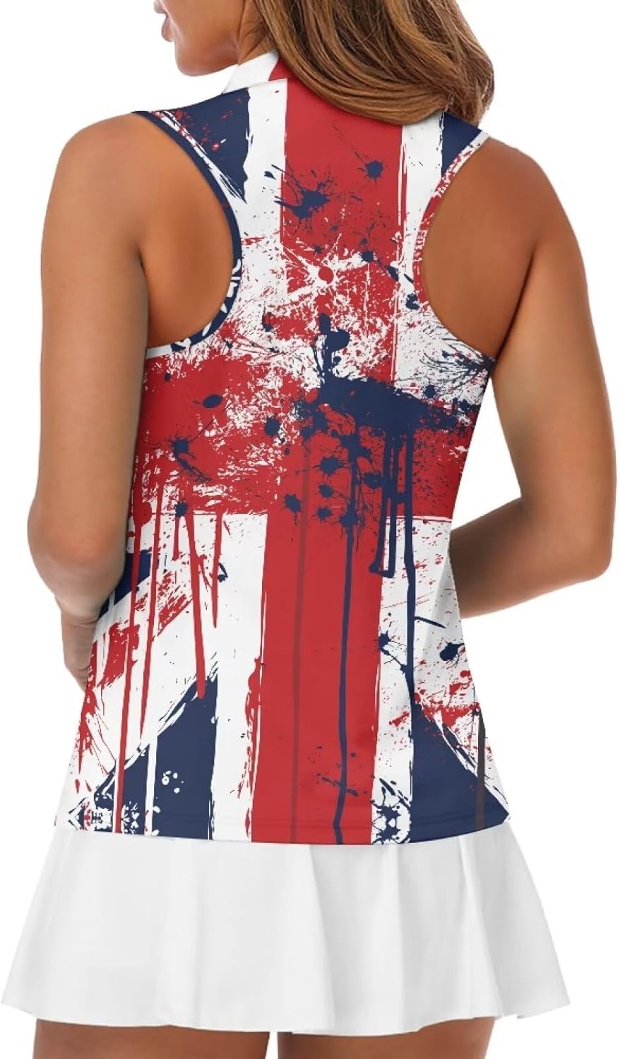 YEXIATODO Wpmens Ladies Racerback Golf Shirts Athletic Tank Tops Polo Quarter Zip Pullover Golf Apparel Size XS-2XL