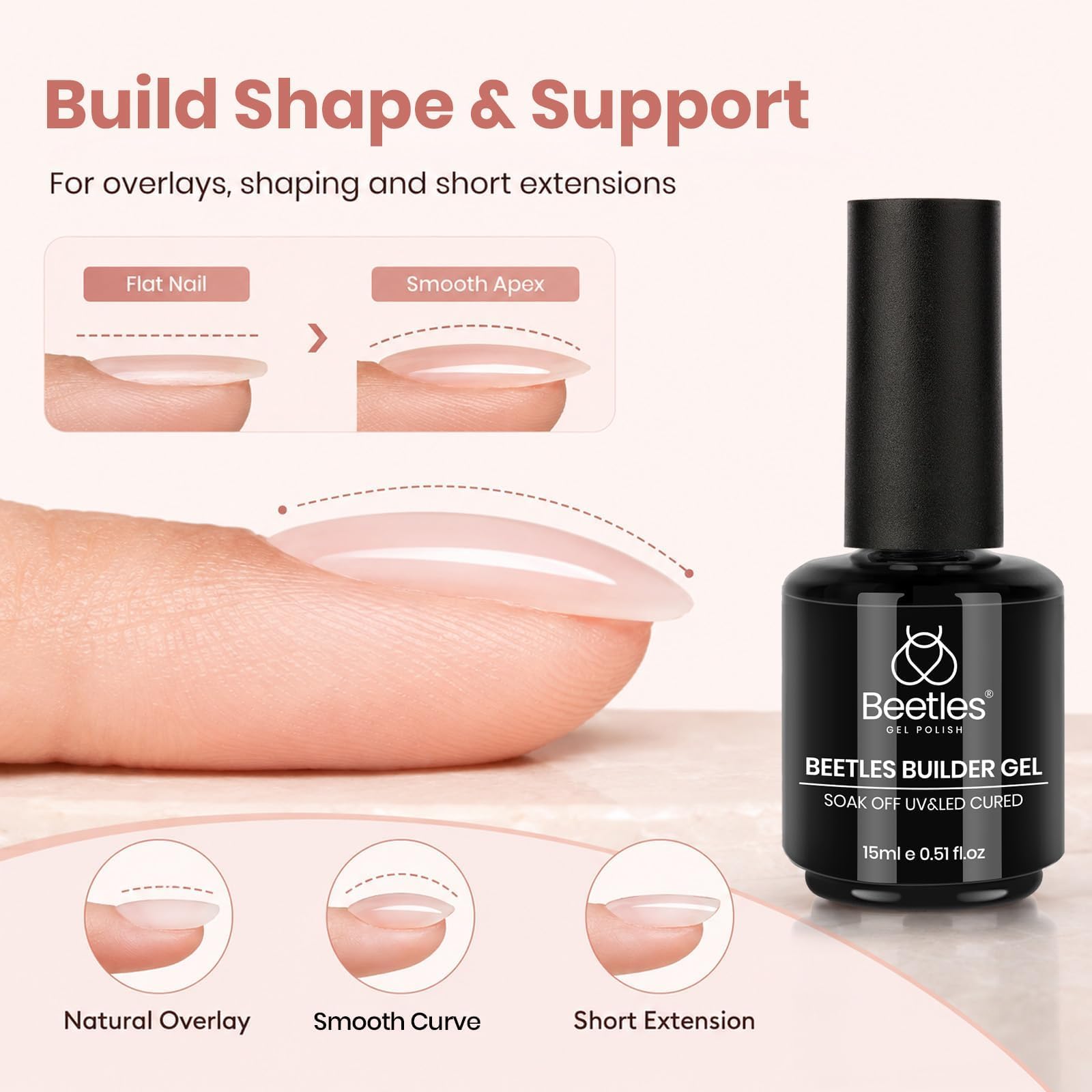 Beetles Builder Gel - Natural Nude Nails -2