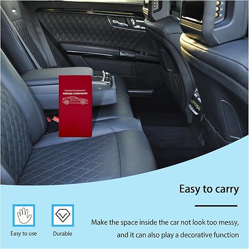 Miniatura 5 de Soporte para registro y seguro de automóvil, organizador esencial para documentos de tarjetas de automóvil con cierre, accesorios interiores de