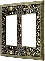 Vista 6 de Amerelle tapa para tomacorriente doble de metal con diseño de filigrana, 65TAB