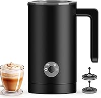 Kourice P10 4-in-1 Electric Milk Frother & Steamer: Hot/Cold Foam for Latte Cappuccino, Quiet One-Touch, Easy Clean
