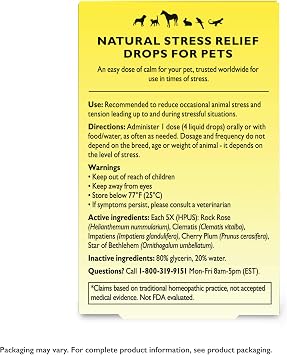 Rescue Remedy Pet Dropper - 10mL - Stress & Tension Support for Dogs & Cats with Bach Natural Flower Essences - Sedative-Free, Homeopathic Liquid Formula - For All Breeds, Ages & Weights