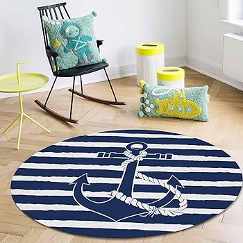 ラグ・カーペット round beach rug Amazon.com: Round Area Rug 3ft Nautical Coastal Ocean Coral