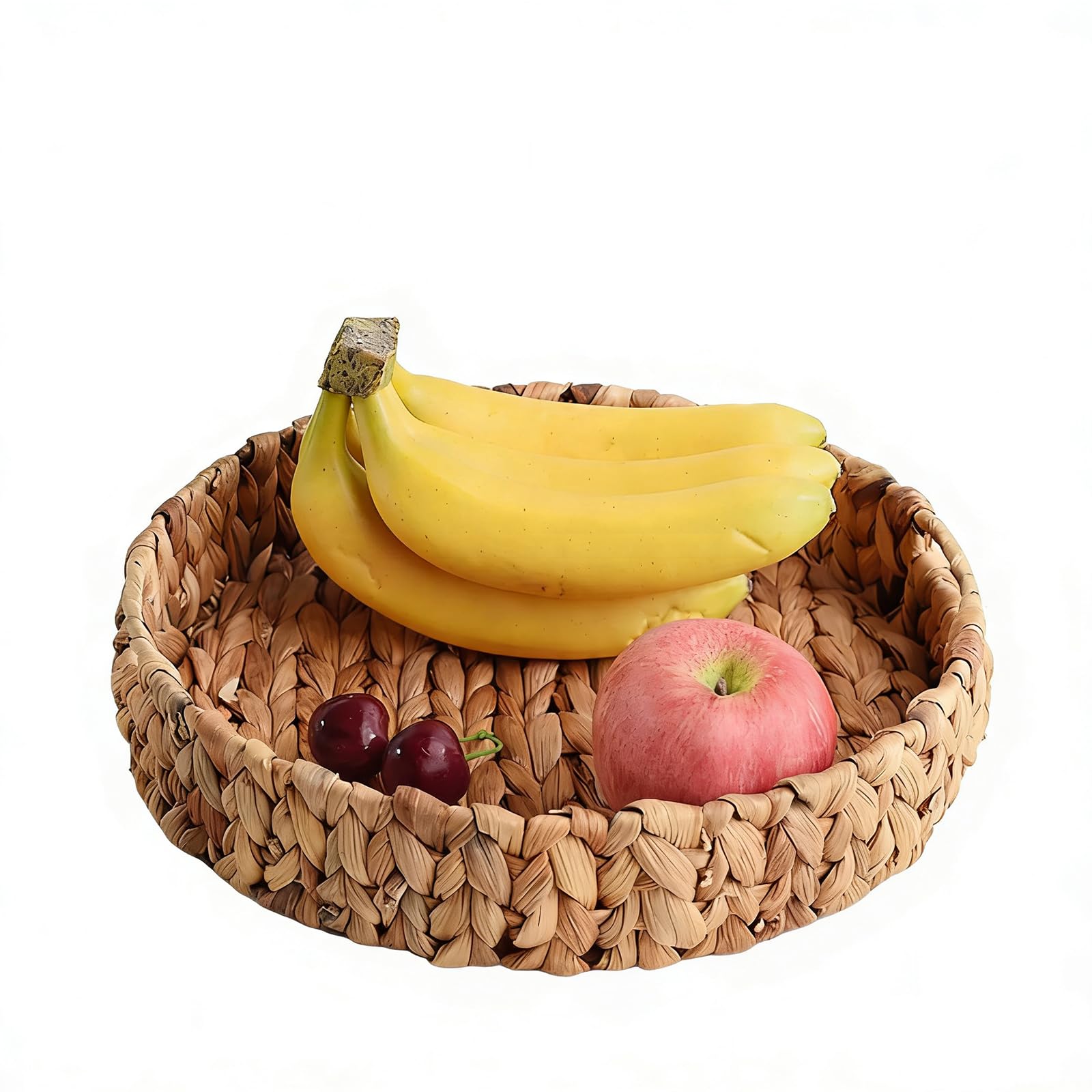 Plateau rond tissé en osier pour sublimer votre table basse du salon