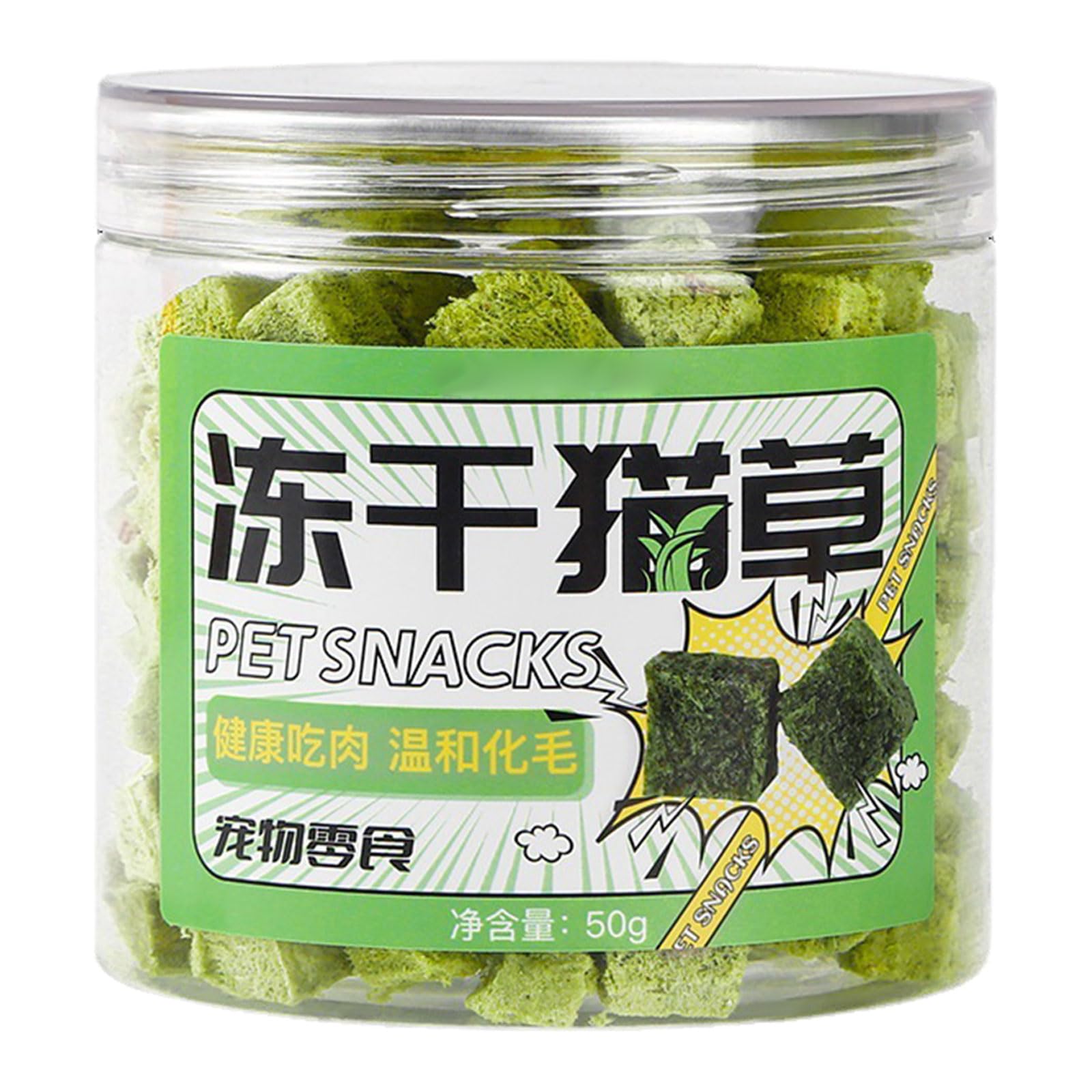 BANYUP Fun and Entertaining Cat Grass Chewables Wheatgrass Perfect for Indoor Treat 50g Cat Grass Snacks Anti-Hairball Cat Grass for Indoor Cats