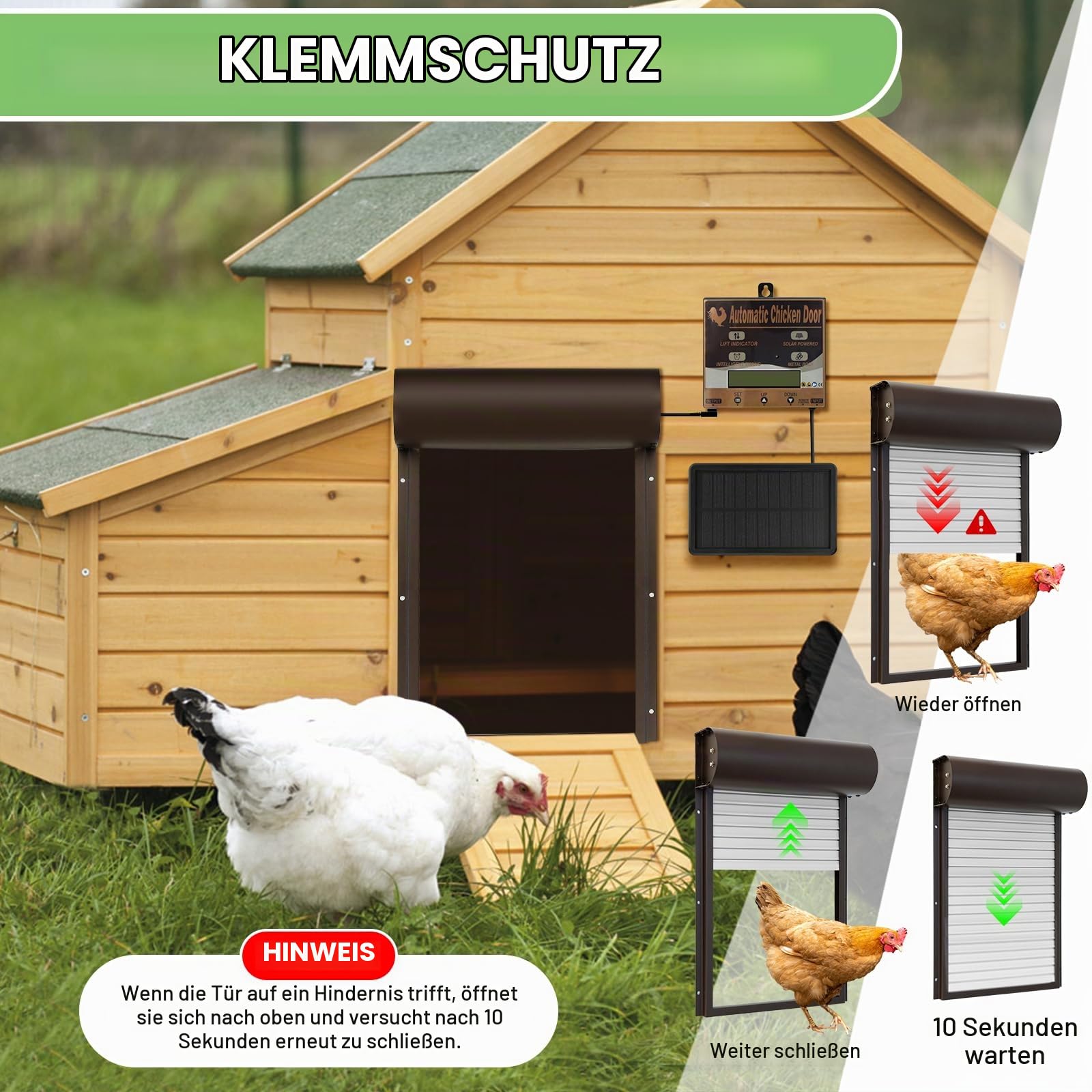 Automatische Hühnerklappe Batterie