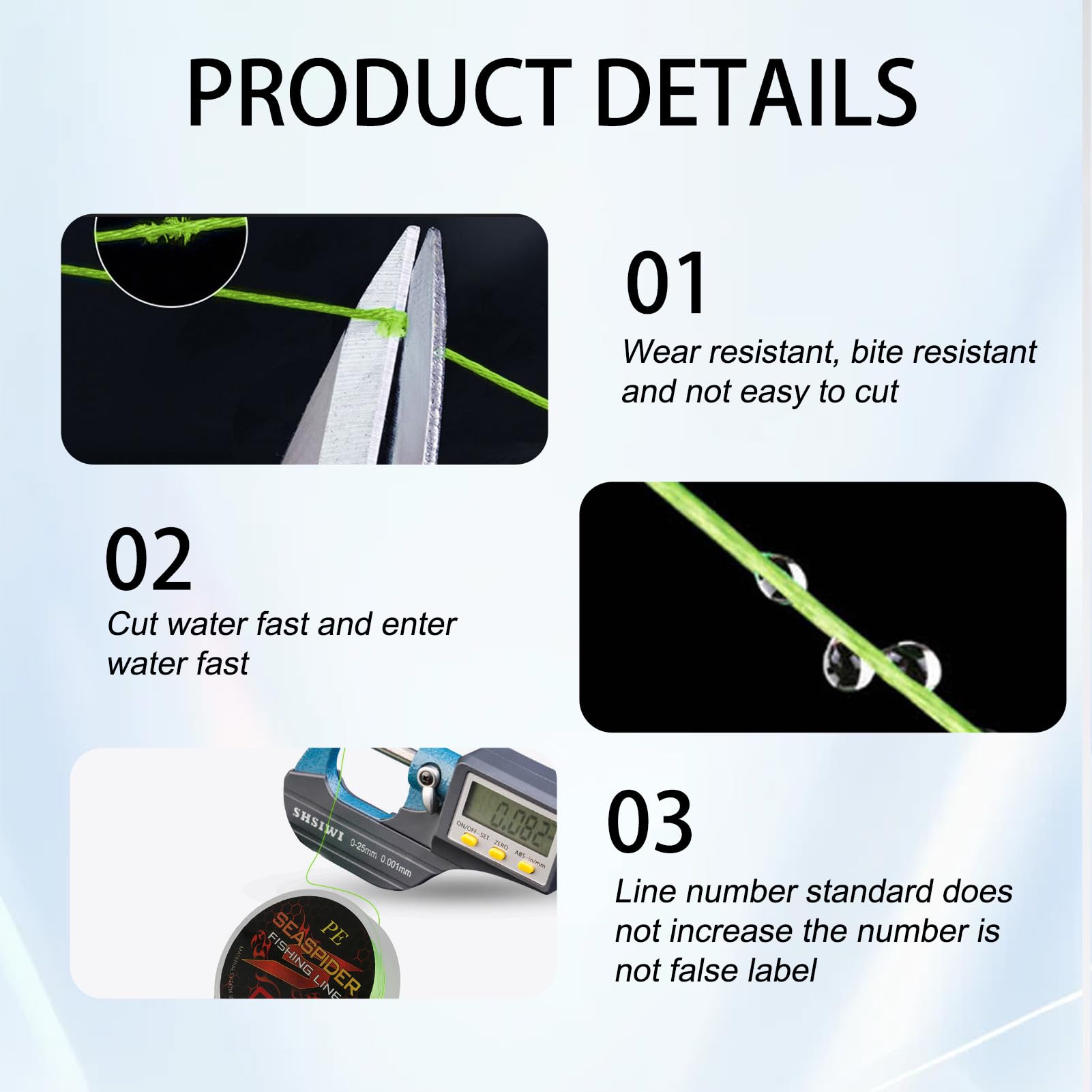 100m Tresse Fil de Peche 8 brins fluorocarbone, pour la Pêche au Lancer et Jigging, Couleur Vert pour Visibilité Accrue, Haute Flexibilité et Résistance à l'abrasion