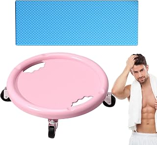 Rueda para abdominales – Tabla para equipo de entrenamiento abdominal, diseño giratorio de 360 grados, asas antideslizantes, estructura estable de doble rueda para entrenamiento en gimnasio en casa