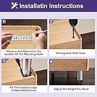 Vista 6 de Patas de metal para muebles de 6 pulgadas, patas ajustables de acero inoxidable, patas de metal plateado, patas redondas para gabinete de mesa