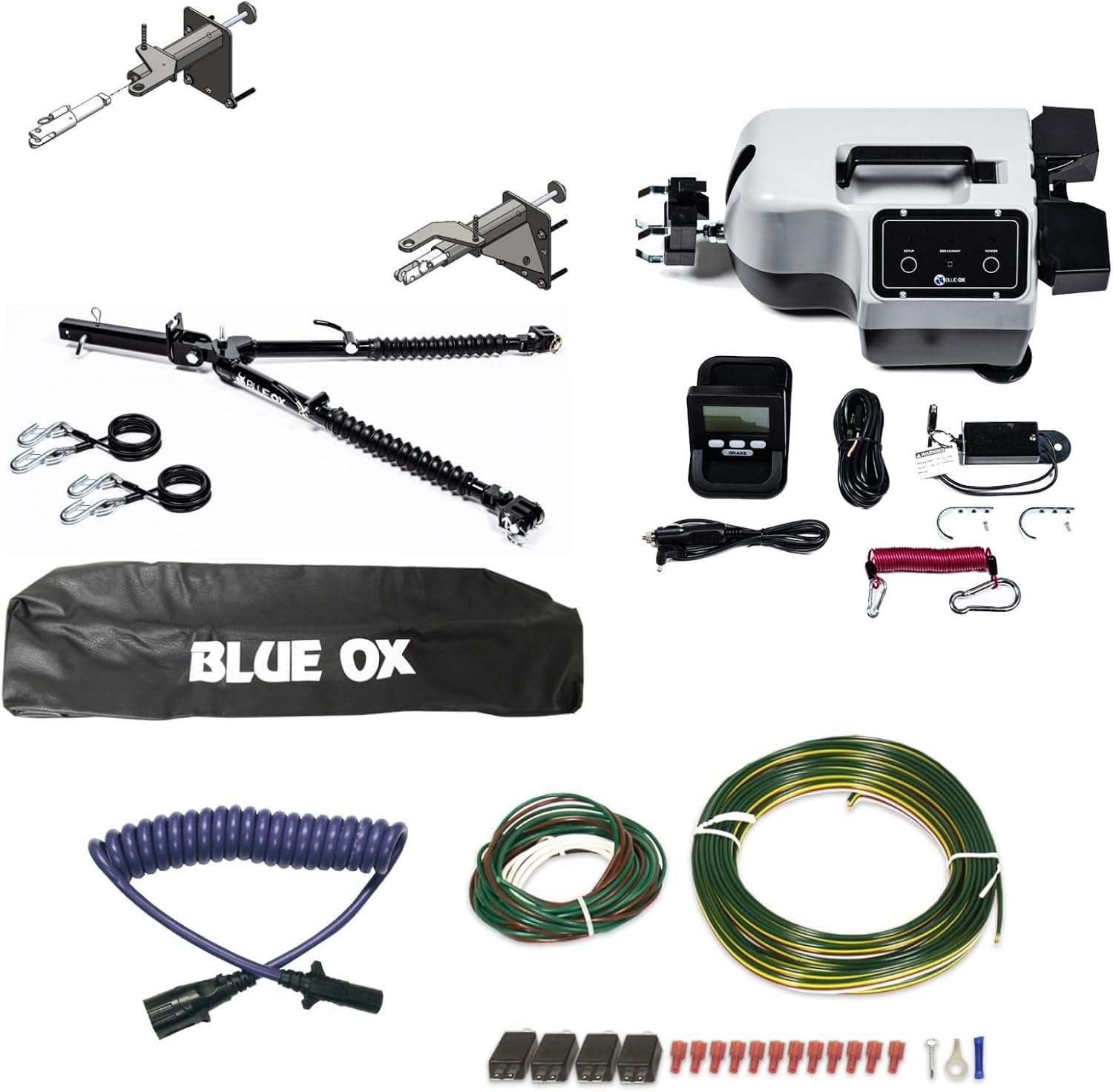 TrendsAuto Blue Ox Alpha 2 Tow Bar & Baseplate Combo Wiring Kit & Patriot Brake System fits 2019 2023 Jeep Cherokee (Steel Bumper w/Tow Hooks) Decal | BX1143 BX7421 BX88206 BX88440 BX8848 BRK2022