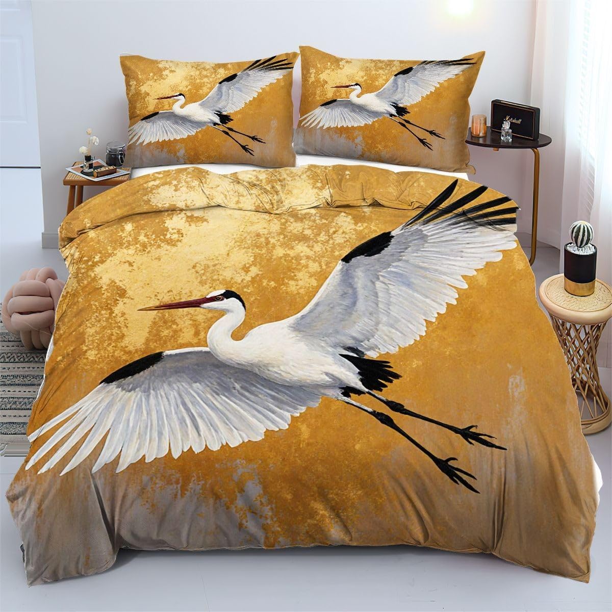 Housse de Couette 90x190 cm Grue Blanche pour transformer la chambre d'enfant