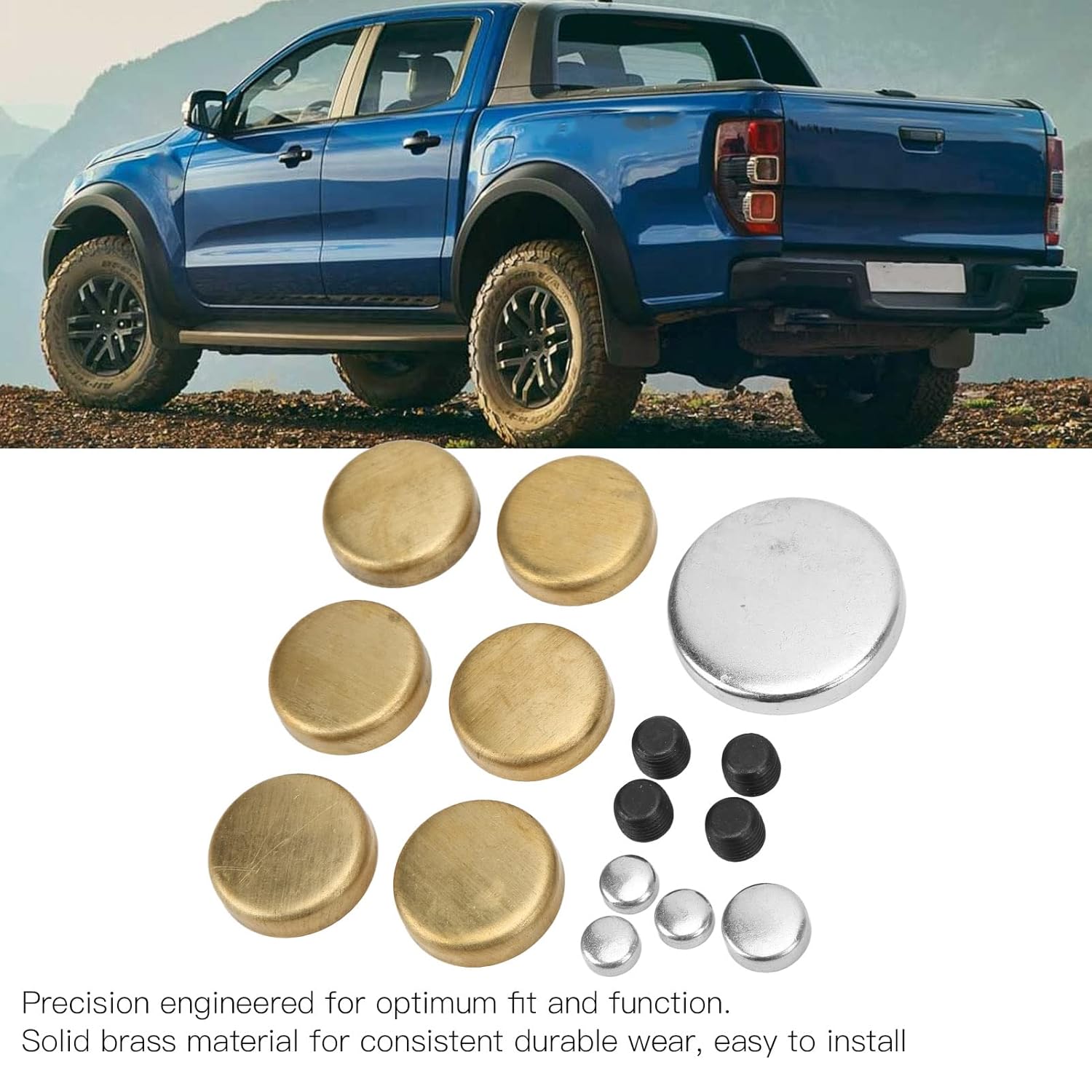 Aramox Brass Freeze Plug Kit Engine Expansion Plugs Replacement for Small Block Windsor Engines 255ci 260ci 289ci 302ci 351ci 1962-2001 OE: MPE-108BR