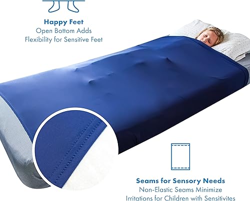 Miniatura 5 de Harkla Sábana de compresión para niños, sábanas de compresión completas con ajuste cómodo para comodidad durante toda la noche, ideal para una