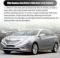 Vista 7 de XQSMWF Cilindro de cerradura de puerta con 2 llaves controlador izquierdo compatible con Hyundai Sonata 2009-2014 compatible con Sonata Hybrid