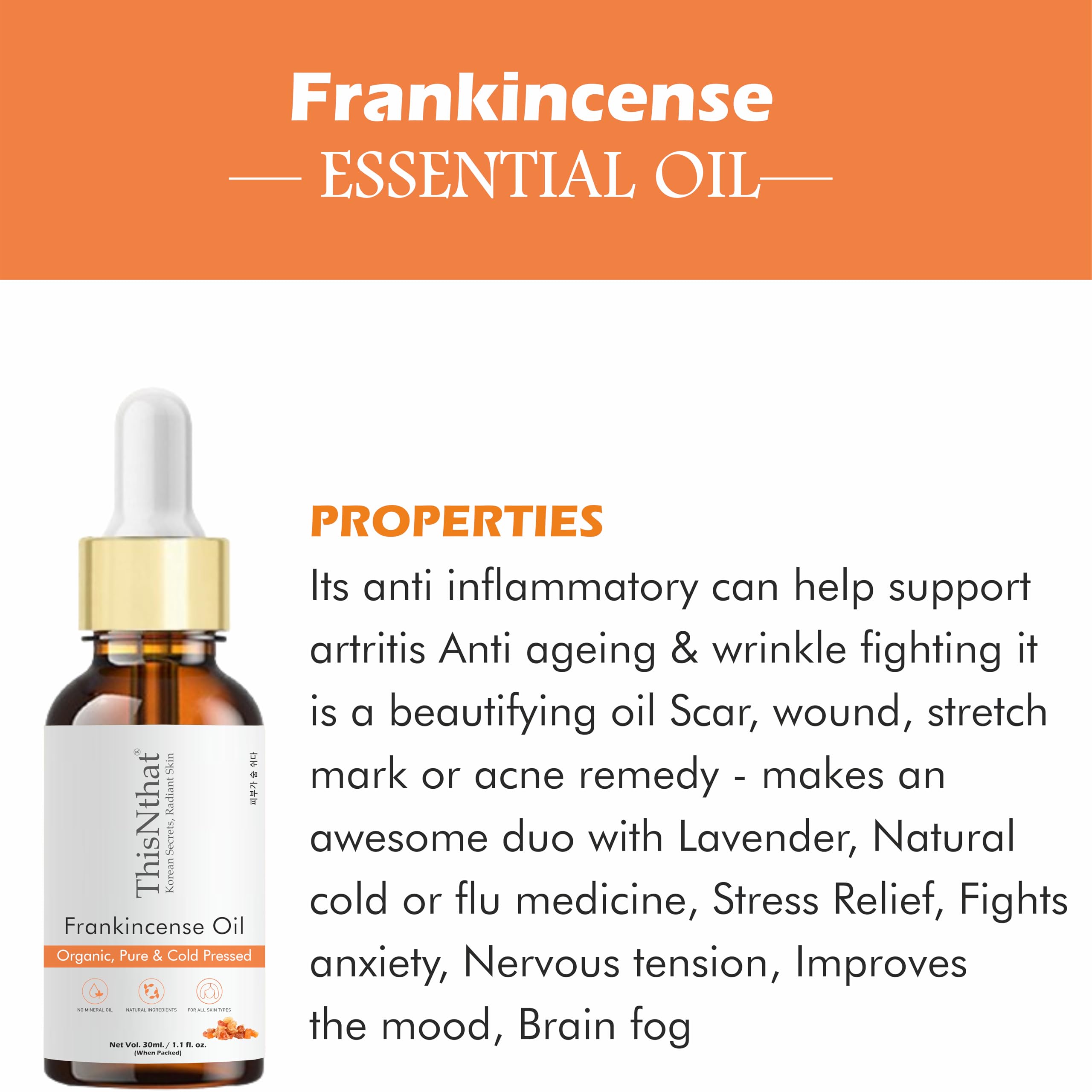 ThisNthat Frankincense Essential Oil (30ml) β 100% Pure & Organic | Anti-Aging Oil for Face, Improve Skin Tone & Elasticity | Hair Growth, Dry & Itchy Scalp | Boswellia Essential Oil for Skin & Hair Care 4