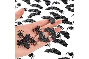 OZIO Halloween Decorations: 200 Pcs Mini Plastic Spiders Bats