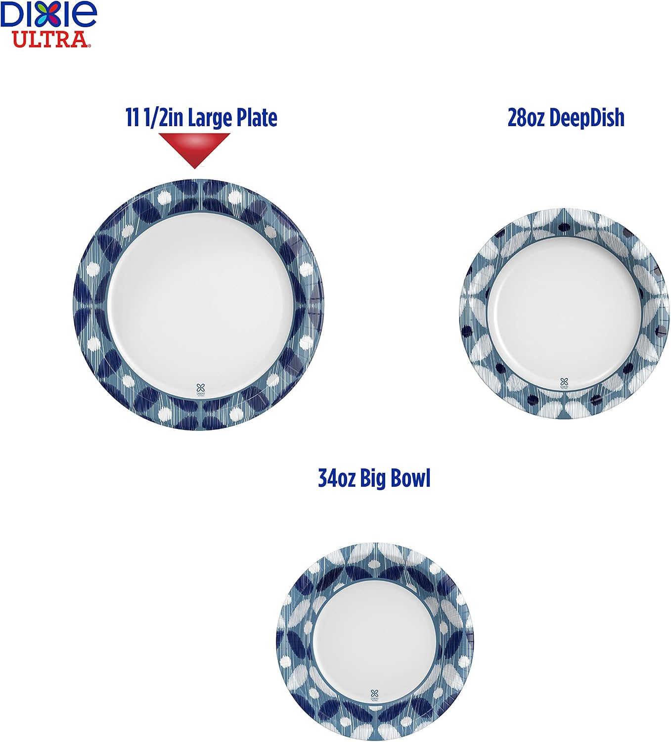 Dixie Ultra Large Plates, Disposable Plates for Heavy Messy Meals, 12 Count (Pack of 1)
