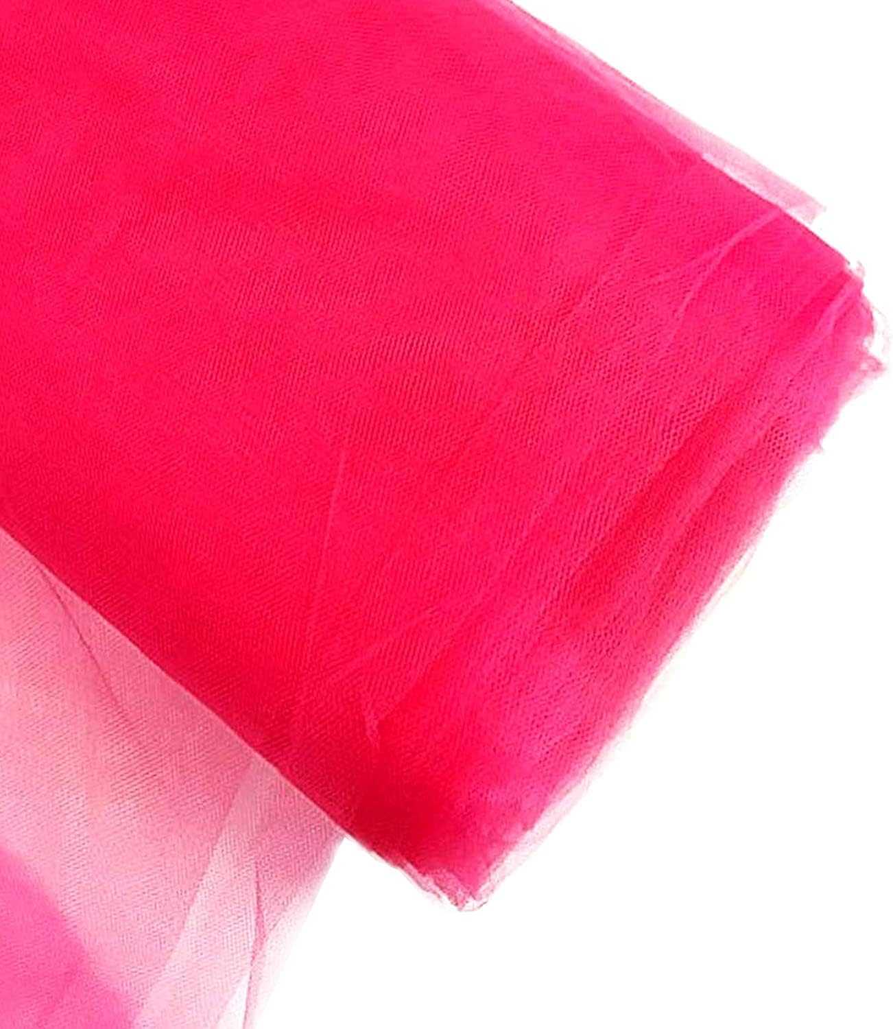 Premium Tulle Fabric by Bolt 54 x 40 Yards Decoration DIY Wedding Bridal Party (Fuchsia)