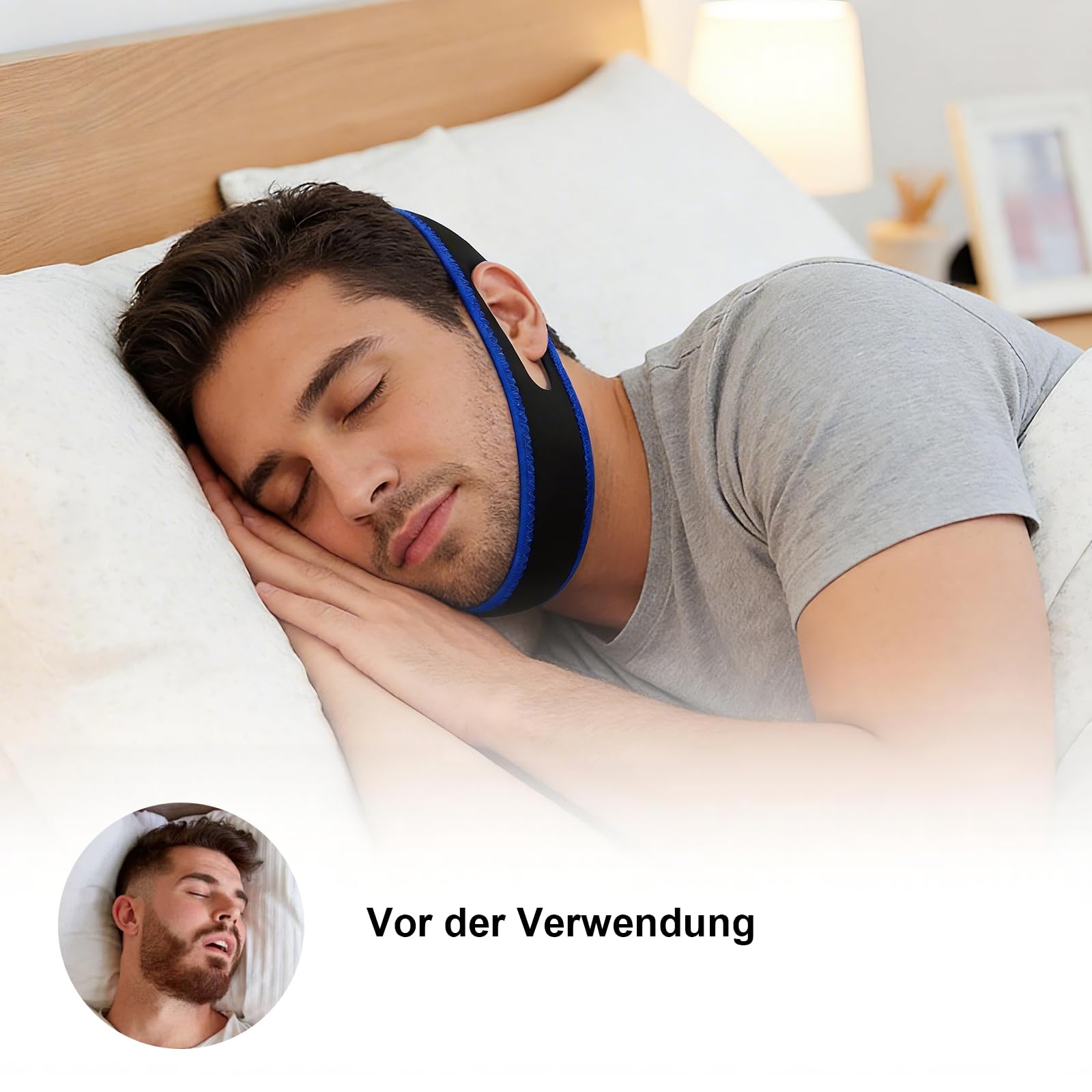 2 Stück Anti Schnarchen Kinnriemen,Kinnband Schlafapnoe,Schlafmittel Anti-Schnarchen,Geeignet für Menschen Unterschiedlichen Alters mit 1 Set Schnarchschiene
