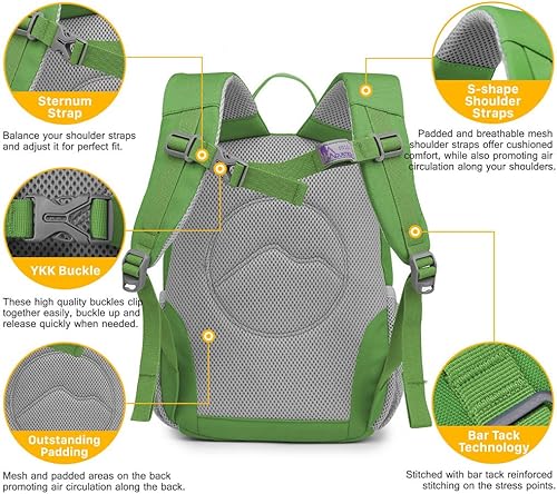 Miniatura 3 de MOUNTAINTOP Mochila infantil para niños y niñas, bolsa de jardín de infantes preescolar