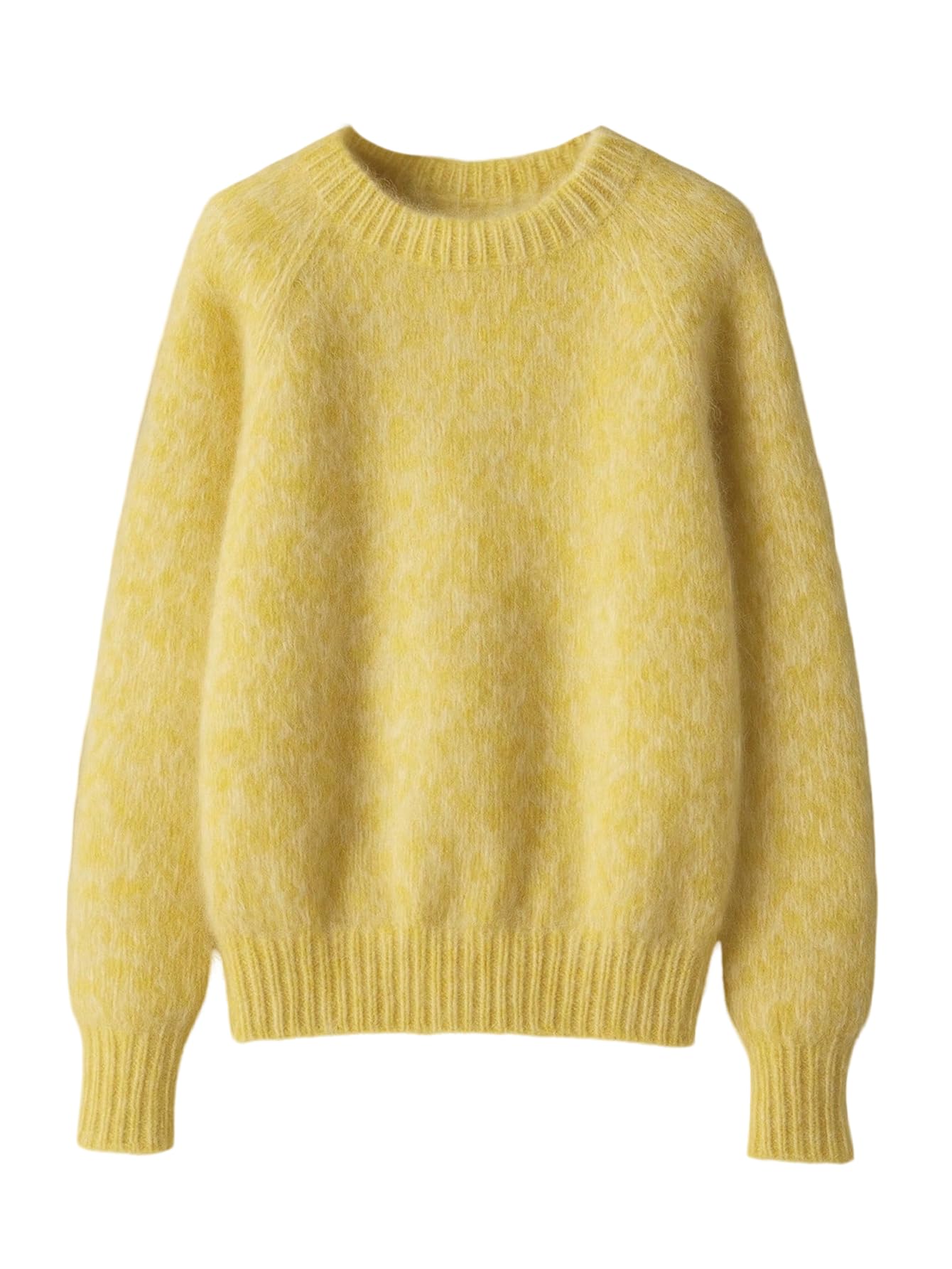 Womens Mohair Sweater Crew Neck Long Sleeve Pullover Sweaters Knit Jumper