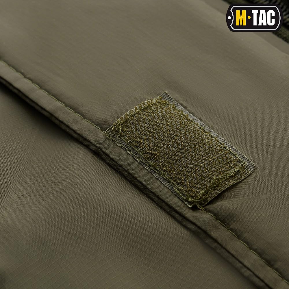 M-Tac Schlafsack Camping Tasche Olive Wasserdicht Kompressionsschlafsack mit Kapuze, Doppelreißverschluss, Komforttemperatur -5 / +5°C, Olive