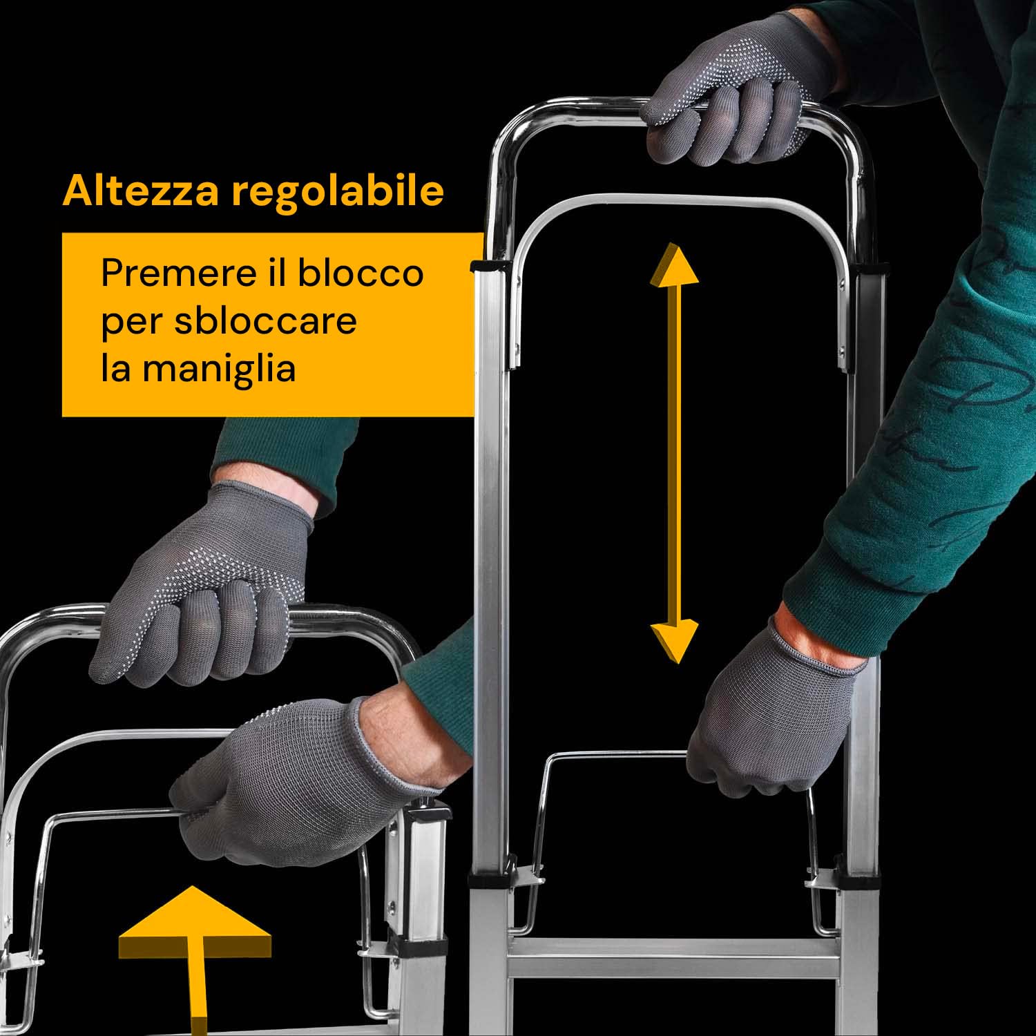 Avilia Carrello Portacarichi Pieghevole - Portapacchi a 2 Ruote con Struttura in Alluminio e Manico Telescopico, Ideale per Pacchi e Bagagli, 385x245mm, Portata 90kg
