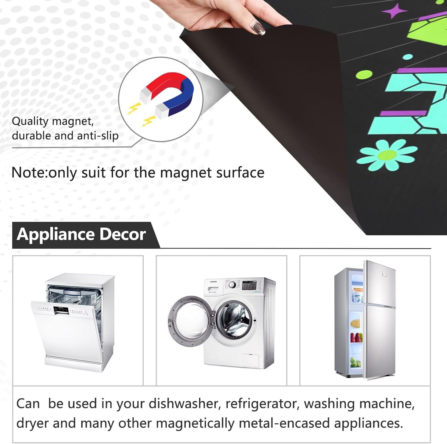 Dishwasher Magnet Cover Large Magnetic Stickers Happy New Year2026 Front Dishwasher Cover Reusable Decal for Home Kitchen Refrigerator Decorative Lid Washing Machine Laundry