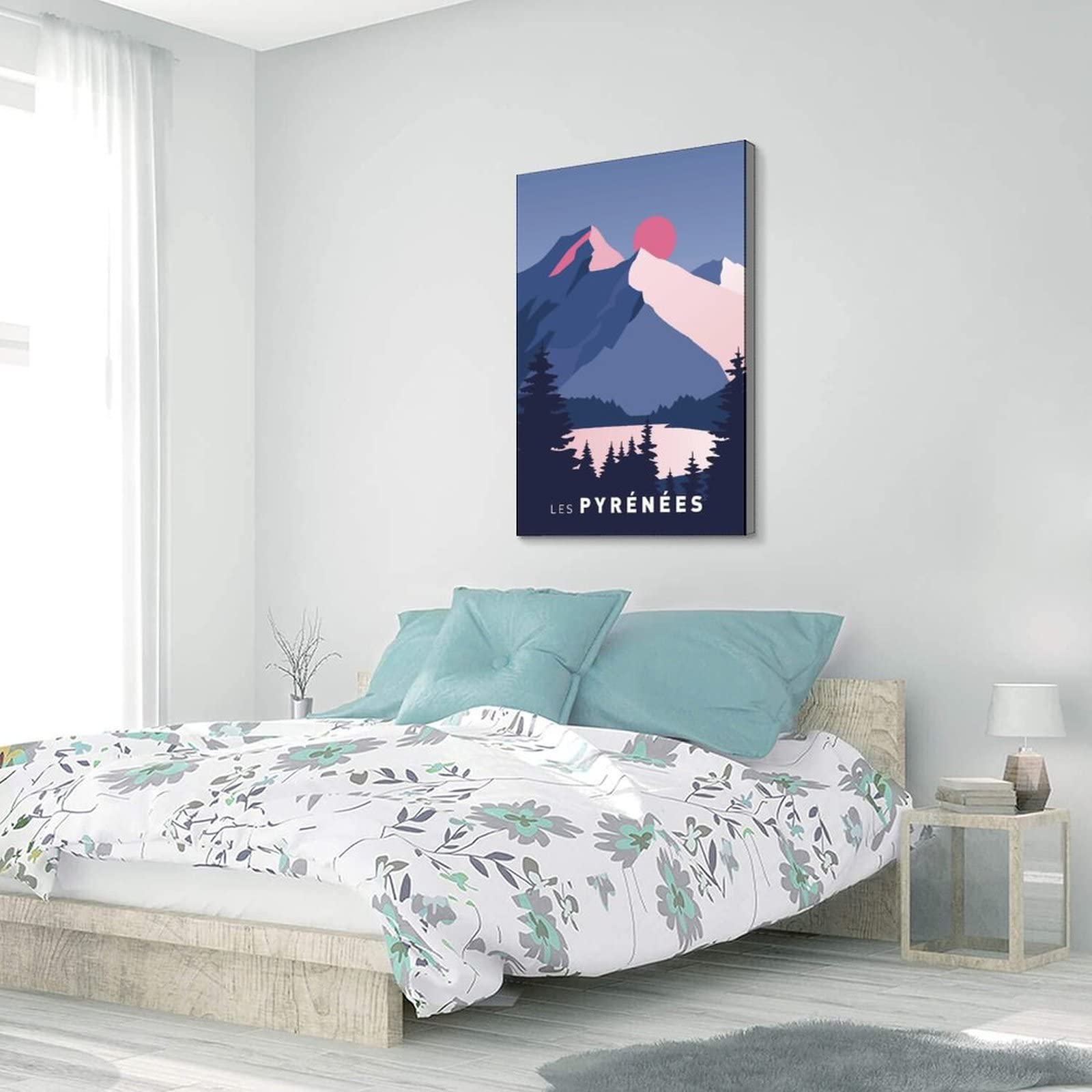 Póster decorativo de viaje de los Pirineos Francia de la vendimia de los carteles decorativos de la lona del dormitorio moderno del arte del cartel de la pintura de la pintura