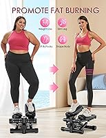 Vista 2 de Steppers for Exercise at Home, KitGody Mini Stepper with Resistance Bands, Portable Stair Stepper for Home 330LBS Capacity, Adjustable Height