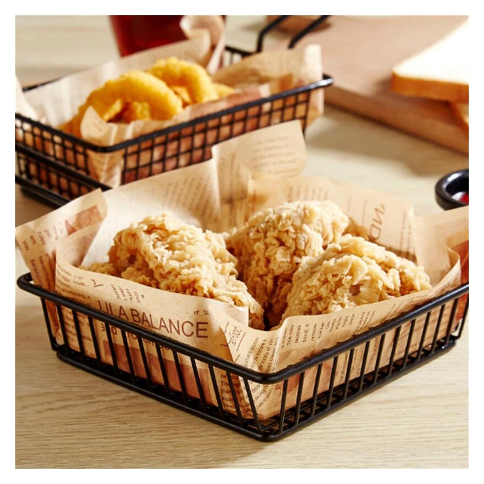 Frittierkorb, Edelstahl, Snackkorb, Kartoffelnetz, Siebkorb, Pommes Frites, Lebensmittelkorb, Lebensmittelsieb, Kochutensilien, Frittiernetz (C)