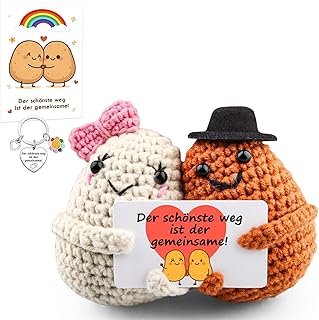 Unzertrennliche Kartoffelliebe | Handgehäkeltes Paar als Symbol eurer Verbindung | Liebesgeschenk | Ich Liebe Dich | Pärchen Geschenke für Jahrestag Hochzeit