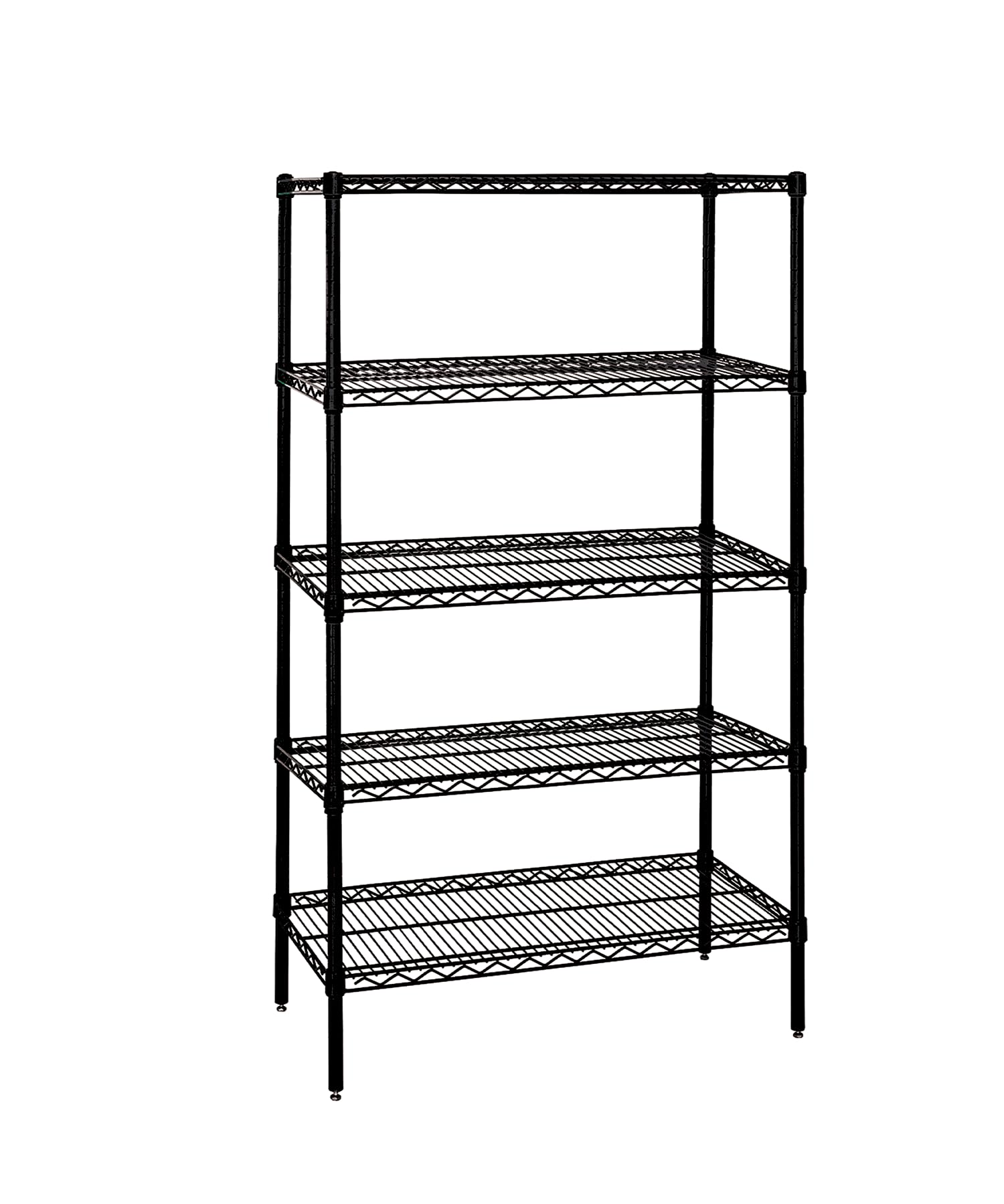 Quantum Storage Systems WR74-1848BK-5 Starter Kit Wire Shelves Black Epoxy 5 Shelves 74" H x 48" W x 18" D