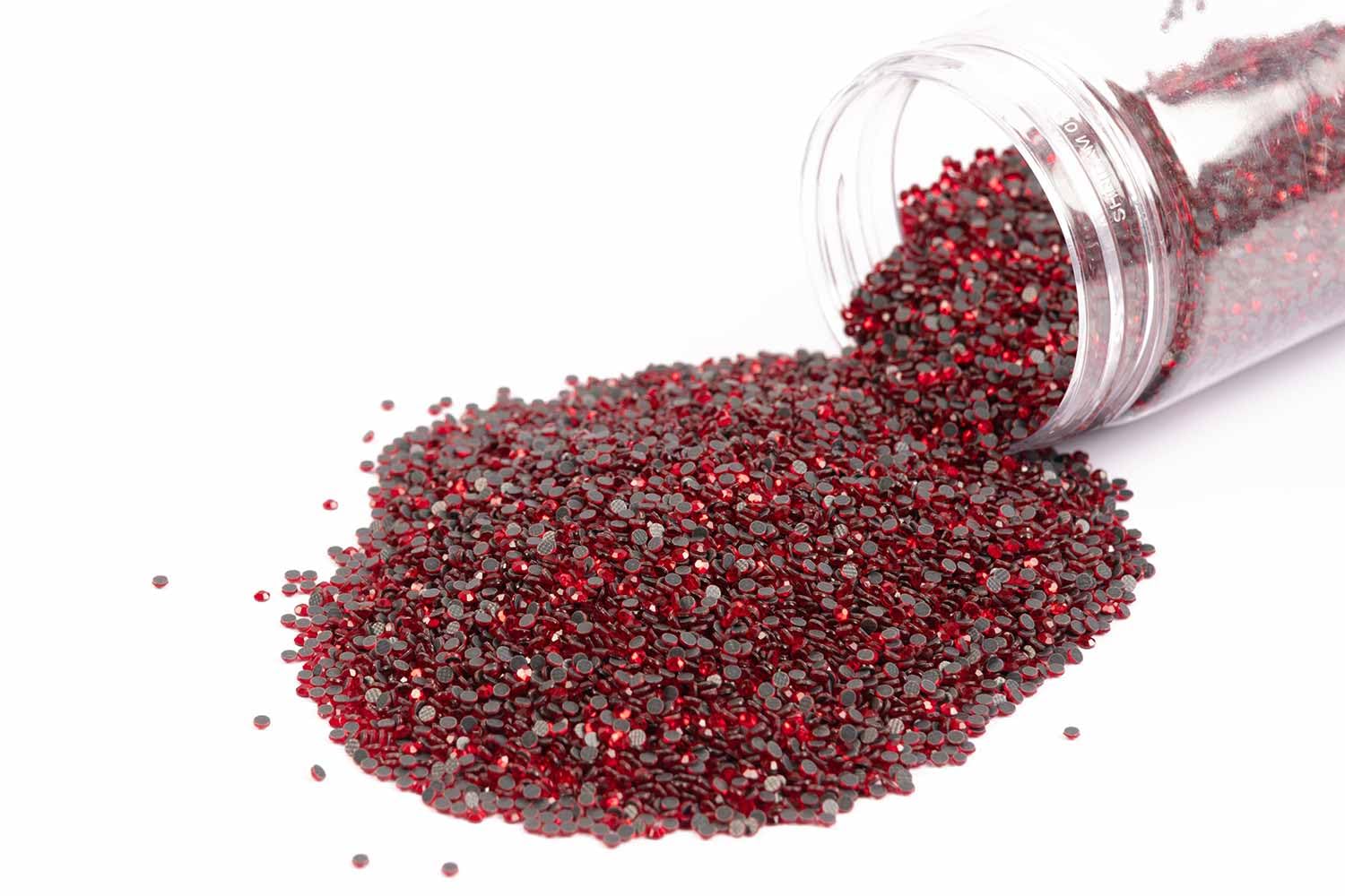 Mohan Shoppe Designer Hotfix Stones for Jewelry Making & Clothing Wedding Dress Size- 2mm Approx.(6ss),Package of 50 Grams (Red)