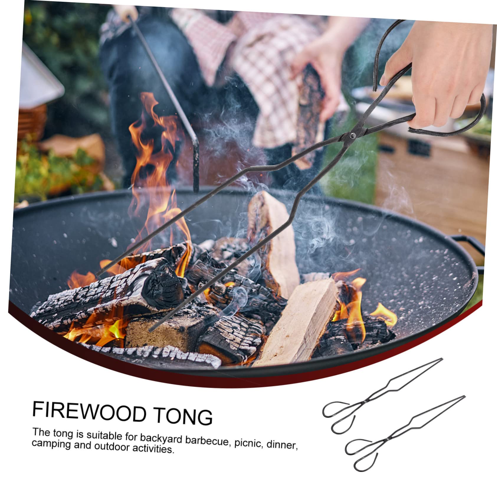 2 Pezzi Pinze Per Legna Da Ardere Lunga Pinza Per Clip Per Carbone in Ferro Morsetto Per Carbone Per Barbecue Clip Per Bricchette