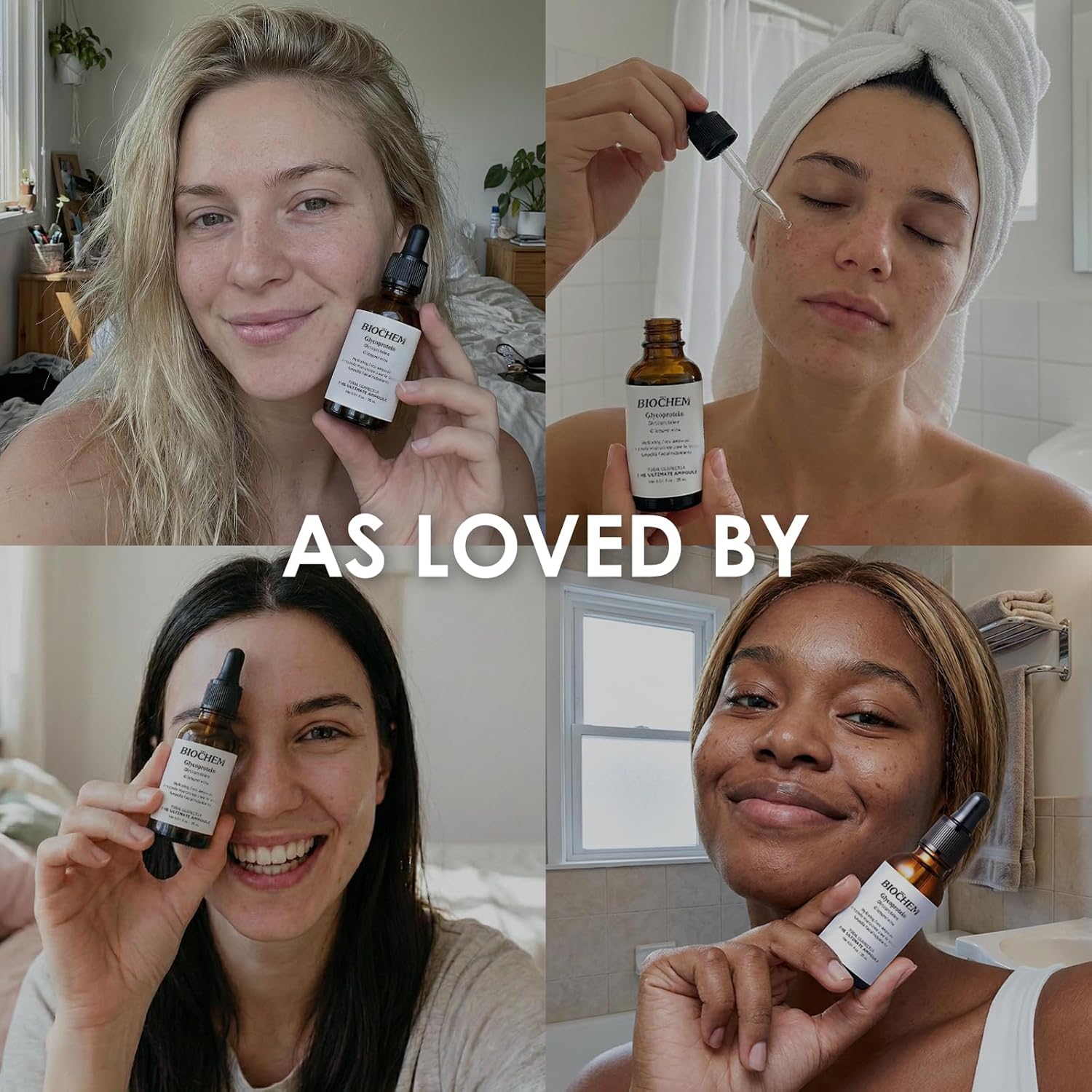 BIOCHEM Glycoprotein Hydrating Serum Ampoule – Deep Moisture + Skin Repair with Marine Glycoproteins & Hyaluronic Acid – Anti‑Aging Plumping Facial Serum, Sensitive Skin Safe, 1.01 fl oz / 30 mL