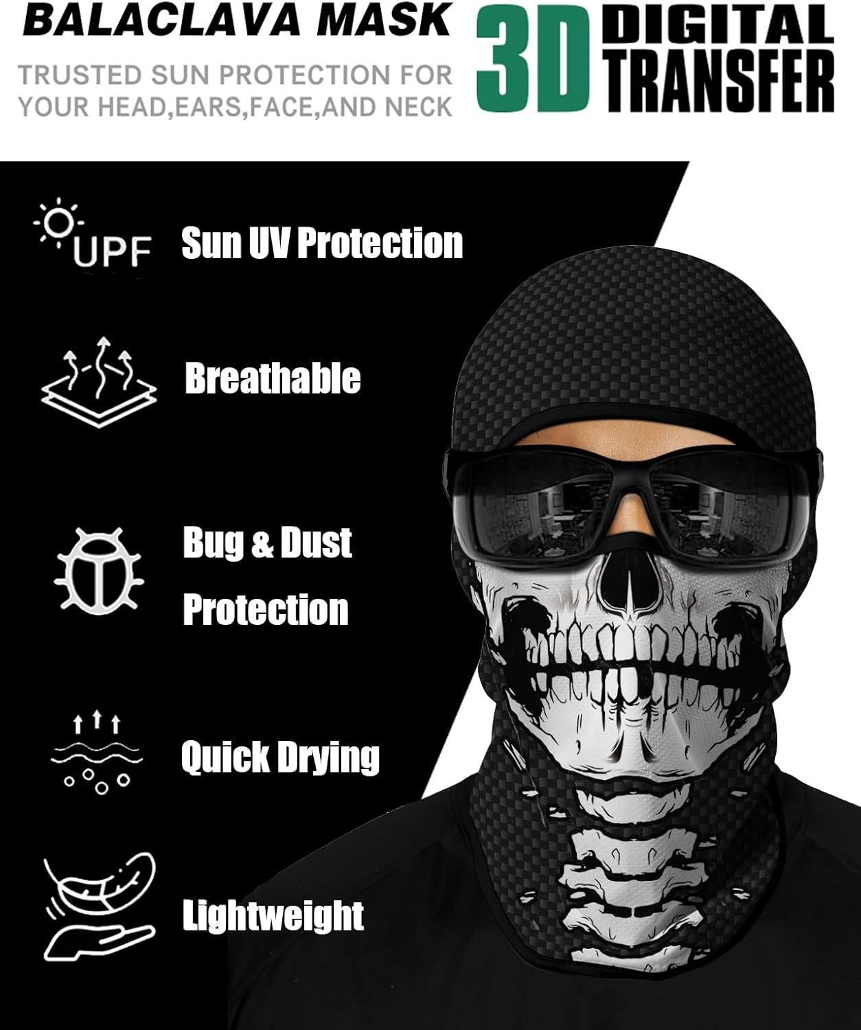 4PCS Balaclava Full Face Mask Ski Mask UV Protection Cover Motorcycle Full Face Mask for Men Women - Image 3
