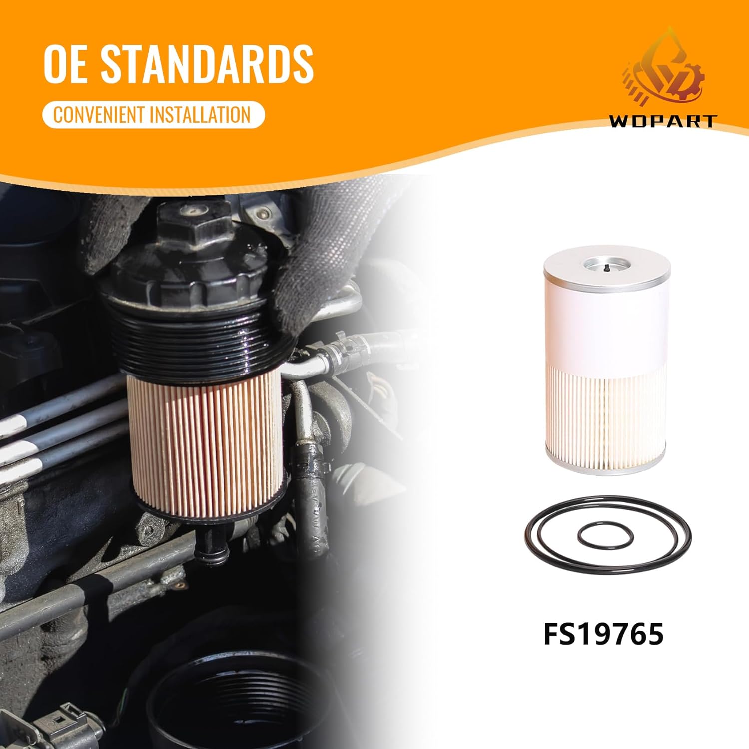 4Pcs Filter Kit with Rubber Gasket for Paccar MX-13 MX13 Engine Replace OE#1948921 2277129 FS19765 1922496