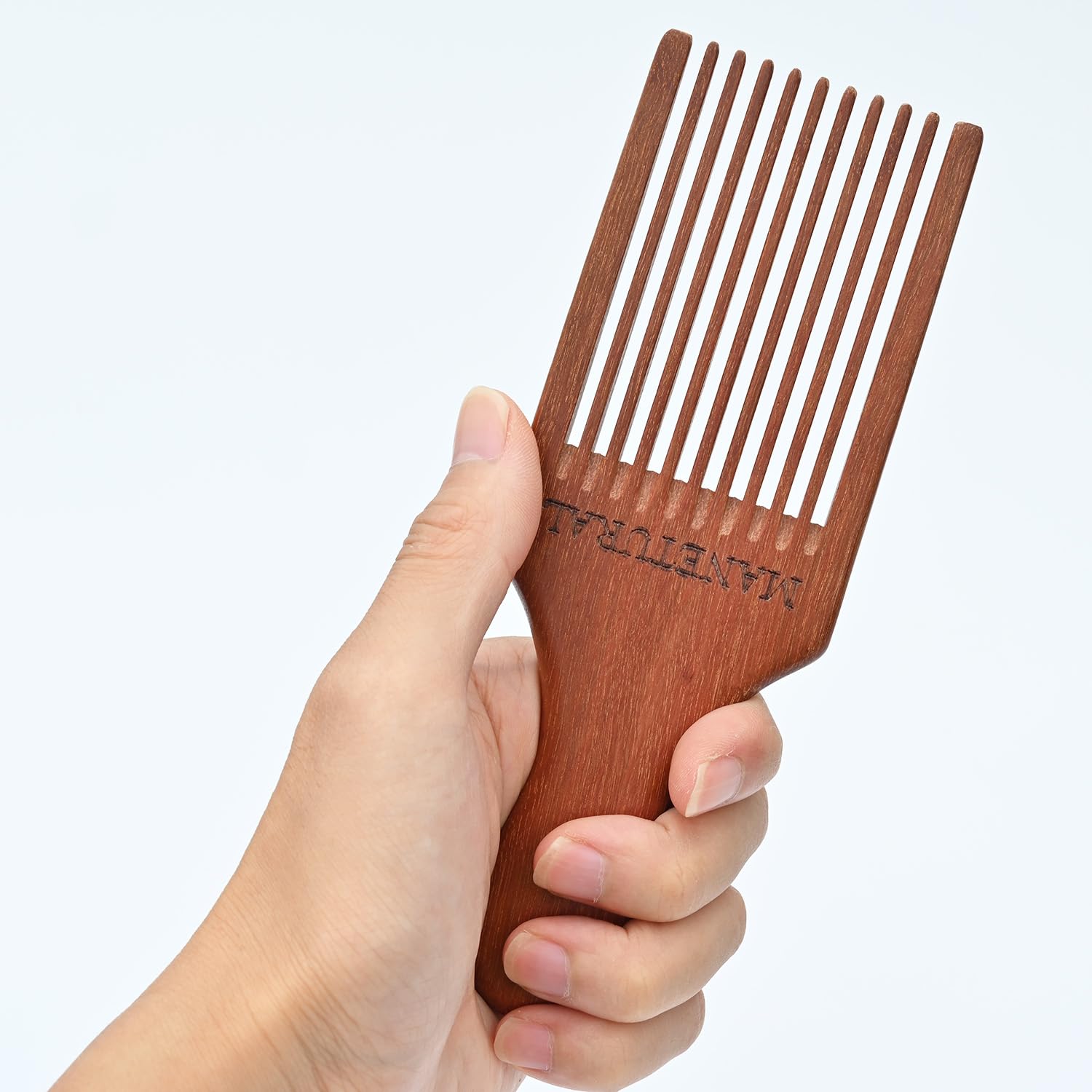 Kostka do brody dla mężczyzn, 18 cm, ręcznie robiony grzebień do włosów afro, drewniane narzędzie do pielęgnacji dla mężczyzn, kobiet z falowanymi, kręconymi włosami, antystatyczna precyzja