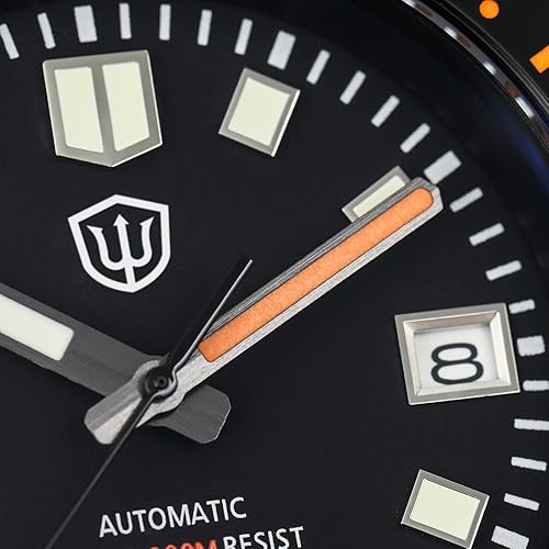 Miniatura 6 de watchdives Reloj de buceo automático para hombre, NH35 Movimiento 6105, reloj de pulsera de 656.2 ft de cristal de zafiro para hombre, con pulsera