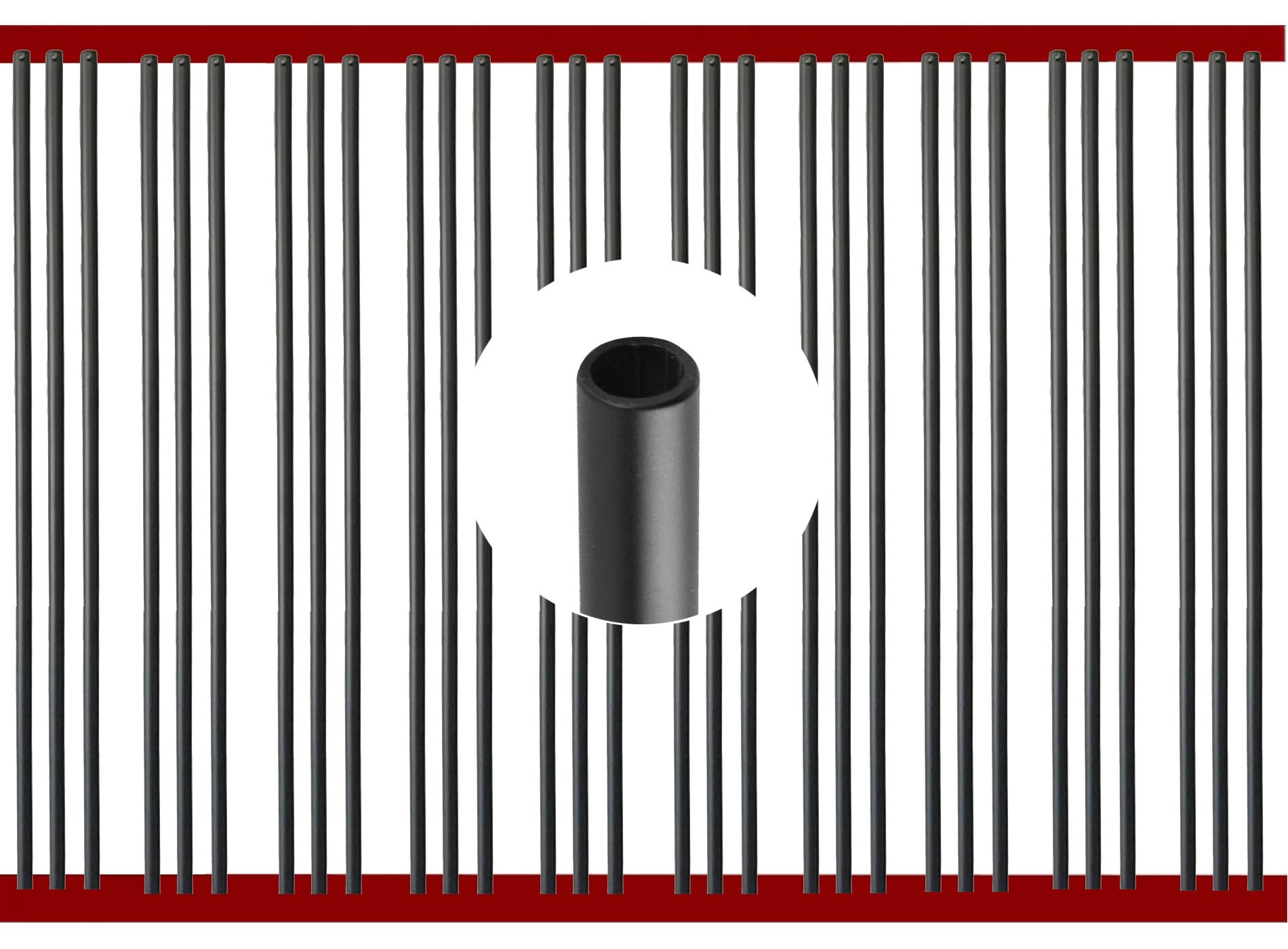 Langdoly Round Balusters 5/8" Staircase balusters Stair spindles Round Iron balusters Hollow for Indoor Stairs 44inch (Matt Black-Pack of 30)