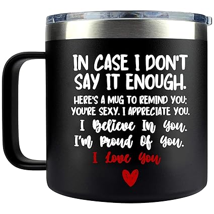 TeeGlow Gifts for Wife Husband, Anniversary I Love You Gifts for Her Him, Wife Husband Birthday Gifts, Christmas Mother's Day Gifts, 14oz Coffee Mugs Funny