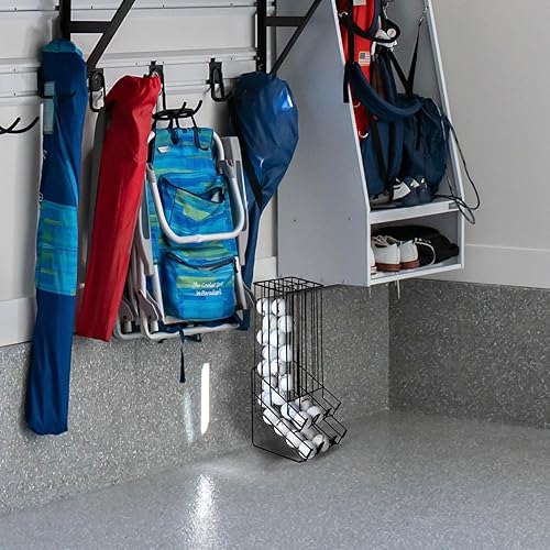 Miniatura 9 de MyGift Soporte para pelotas de golf de capacidad para 90  Dispensador de estante de exhibición miniatura de metal negro para pelotas de golf