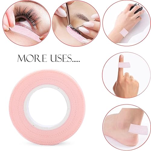 Miniatura 3 de 6 rollos de cinta de pestañas, cinta adhesiva de extensión de pestañas, cinta de tela de microporos transpirable para suministros de extensión de